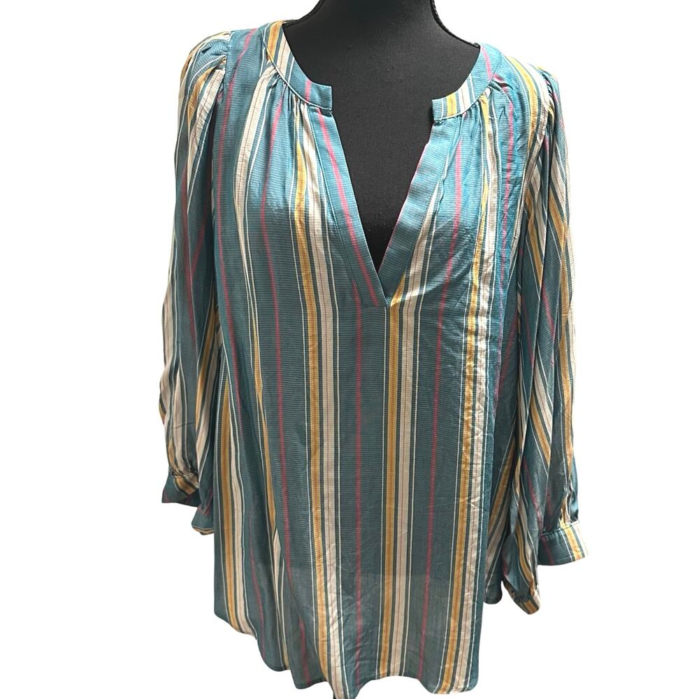 Anthropologie Maeve Byron Striped Blouse - Size XL - Balloon Sleeves -NWT - Picture 4 of 11